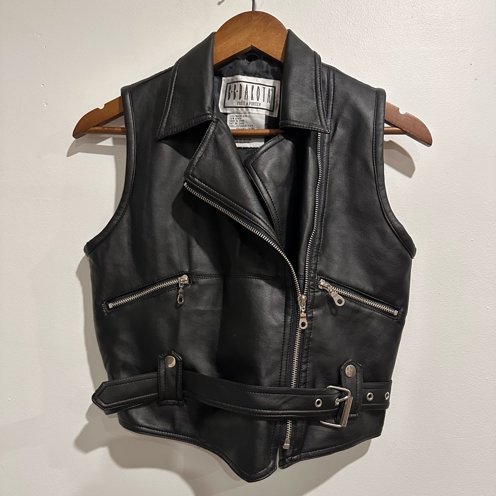 Black Leather Vest by Zara
